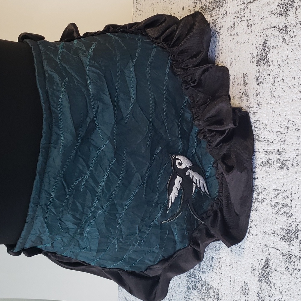 Cute handmade OOAK sparrow ruffle pinup striped apron